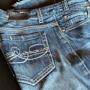 Southern Thread medium wash bootleg jeans